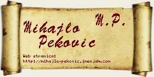 Mihajlo Peković vizit kartica